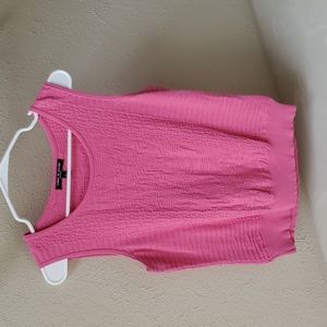 Cable and gauge pink top